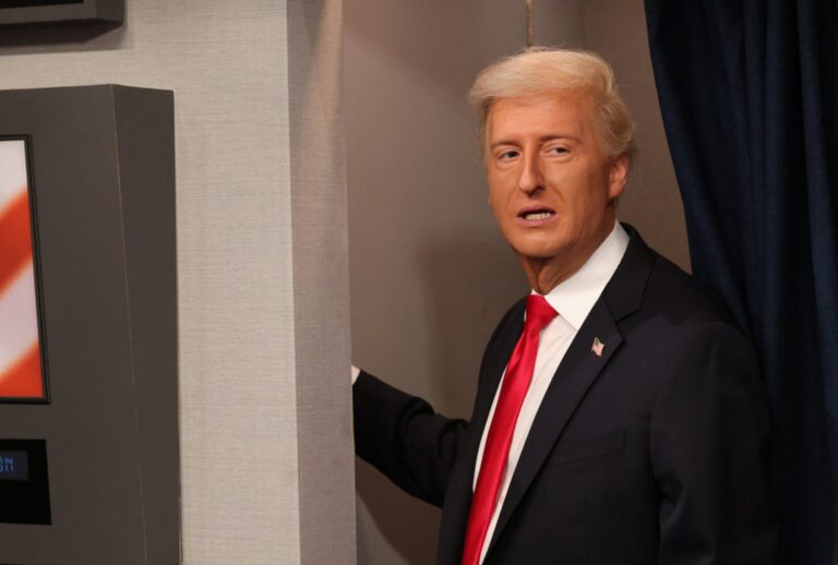 James Austin Johnson as Donald Trump during the “Air Force One” cold open of "SNL" on Saturday, December 13, 2025 (Will Heath/NBC)
