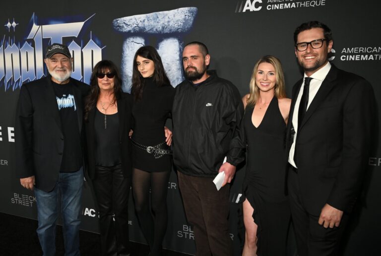 Rob Reiner, Michele Singer, Romy Reiner, Nick Reiner, Maria Gilfillan and Jake Reiner at "Spinal Tap II: The End Continues" Los Angeles Premiere on September 09, 2025 in Los Angeles, California. (Michael Buckner/Variety via Getty Images)