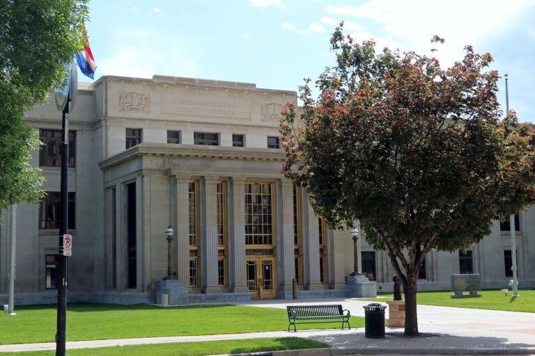 The Wyoming state Supreme Court building is in downtown Cheyenne Wyoming not far from the state capitol. The building also houses the state library. (Photo by Don and Melinda Crawford/Getty Images)