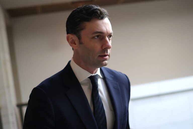 Sen. Jon Ossoff (D-GA) leaves a Senate Armed Services Committee classified briefing on Operation Absolute Resolve in the U.S. Capitol on January 13, 2026 in Washington, DC. The Committee met to receive a briefing on the military operation that lead to the capture of Venezuela's Nicolas Maduro. (Photo by Kevin Dietsch/Getty Images)