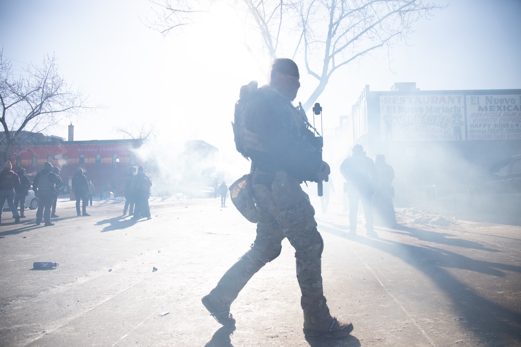 Protesters clash with law enforcement after a federal agent shot and killed a man on Jan. 24 â" the second federal-involved shooting in the city this month, deepening tensions over enforcement operations in Minneapolis, United States, on January 24, 2026. (Photo by Arthur Maiorella/Anadolu via Getty Images)