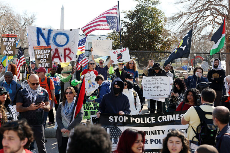 Americans react to the US-Israeli strikes on Iran as many Congressional members argue for a war powers vote to keep the White House in check. (Tasos Katopodis / Getty Images)