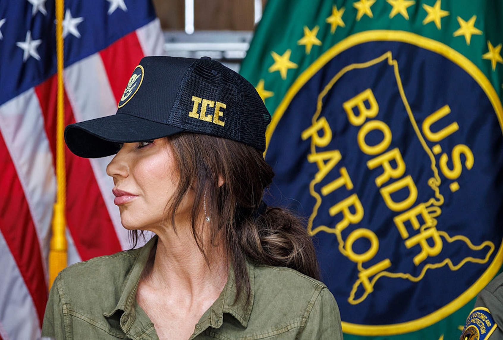 Kristi Noem's leadership of the Department of Homeland Security has been marked by chaos (Michael Gonzalez/Getty Images)