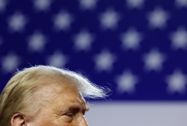 Donald Trump speaks during an election night event at the Palm Beach Convention Center on November 06, 2024 in West Palm Beach, Florida. (Photo by Chip Somodevilla/Getty Images)