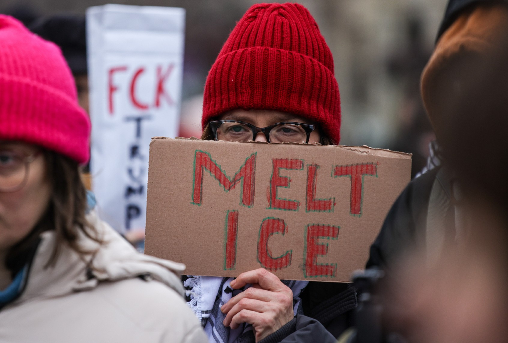 Protesters decry American ICE tactics (Omer Messinger/Getty Images)