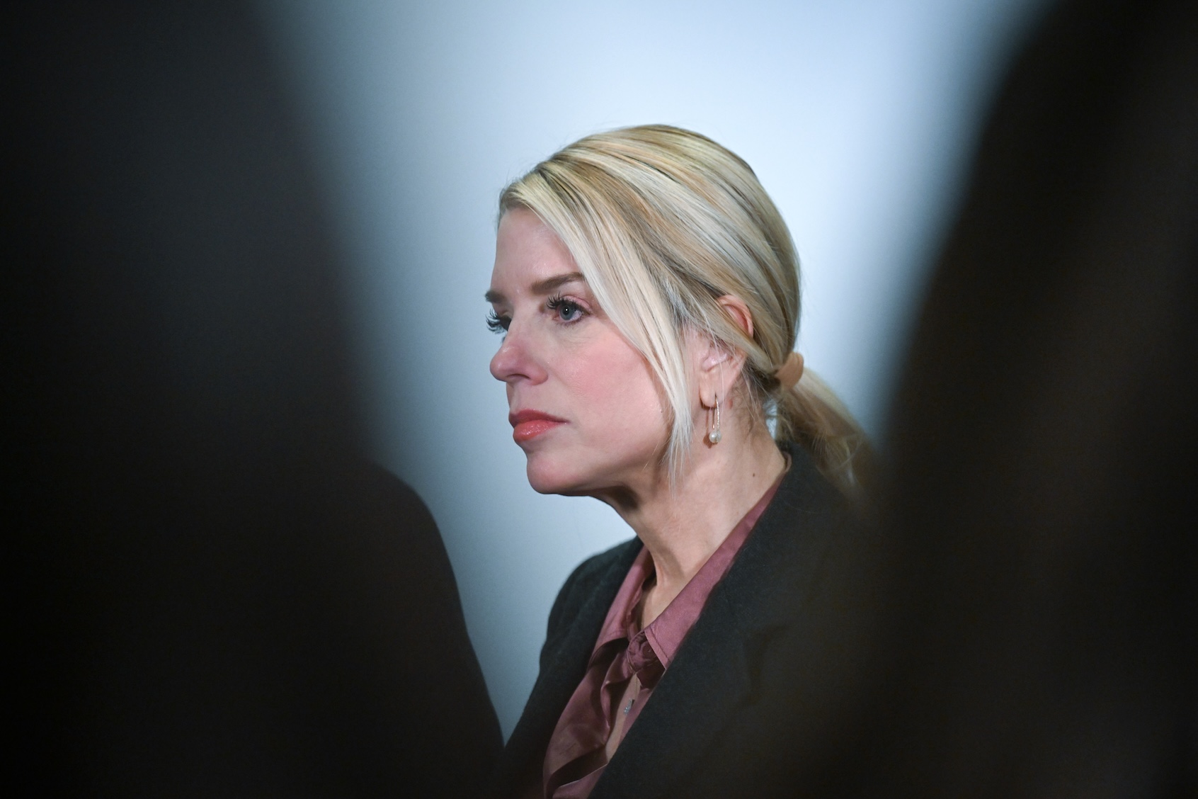 Attorney General Pam Bondi answers questions from the media at the United States Capitol on March 18, 2026 in Washington, DC. (Photo by Matt McClain/Getty Images)
