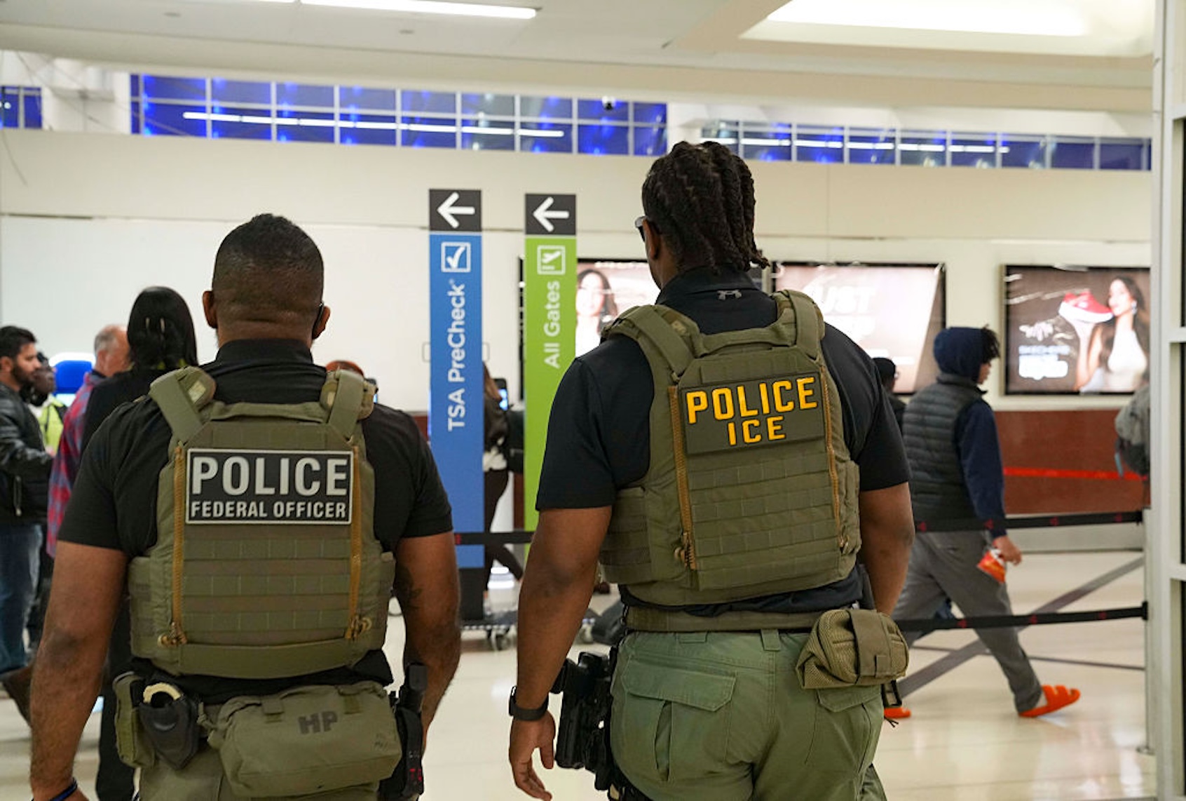 ICE agents at Atlanta Hartsfield-Jackson International Airport (Megan Varner/Getty Images)