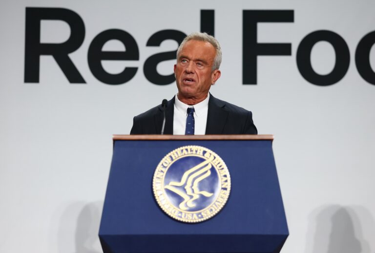 Robert F. Kennedy Jr. speaks during an event to "Celebrate the Implementation of the Dietary Guidelines for Americans" at the Health and Human Services Headquarters on February 11, 2026 in Washington, DC. (Photo by Michael M. Santiago/Getty Images)