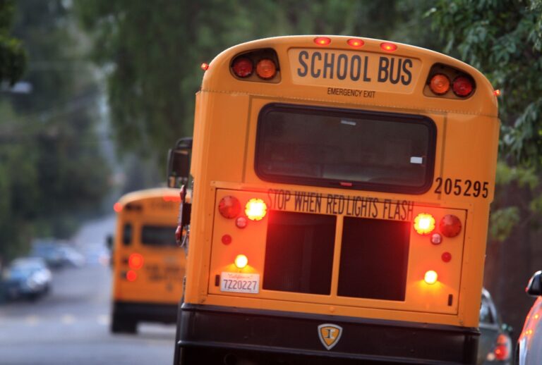 A school bus in Pasadena, California. (Photo by David McNew/Getty Images)