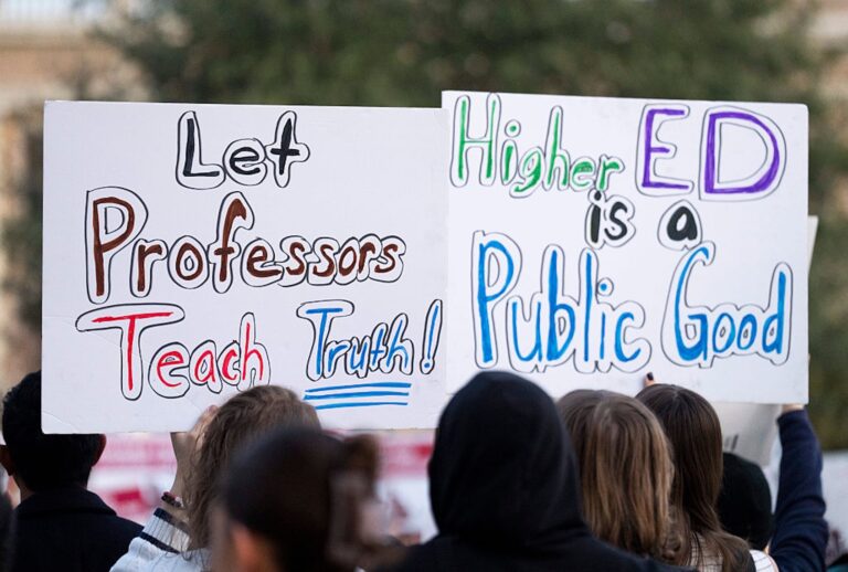 A protest supporting academic freedom at the University of Texas (Jason Fochtman/Houston Chronicle via Getty Images)