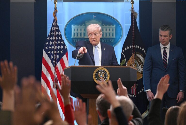 President Donald Trump has discredited, insulted and abused reporters (Chen Mengtong/China News Service/VCG via Getty Images)