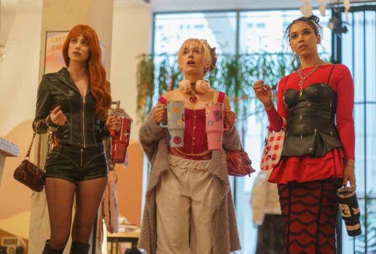 Lili Reinhart, Victoria Pedretti and Alexandra Shipp in "Forbidden Fruits" (Sabrina Lantos/Shudder/Independent Film Company)