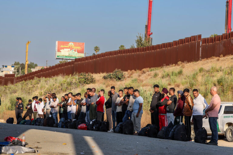 People cross the border daily seeking asylum in the U.S. Some are detained by border patrol. The Trump administration is trying to ban most asylum seekers, but courts are continuing to side with the law over the government's desired policy (Robert Gauthier / Getty Images)