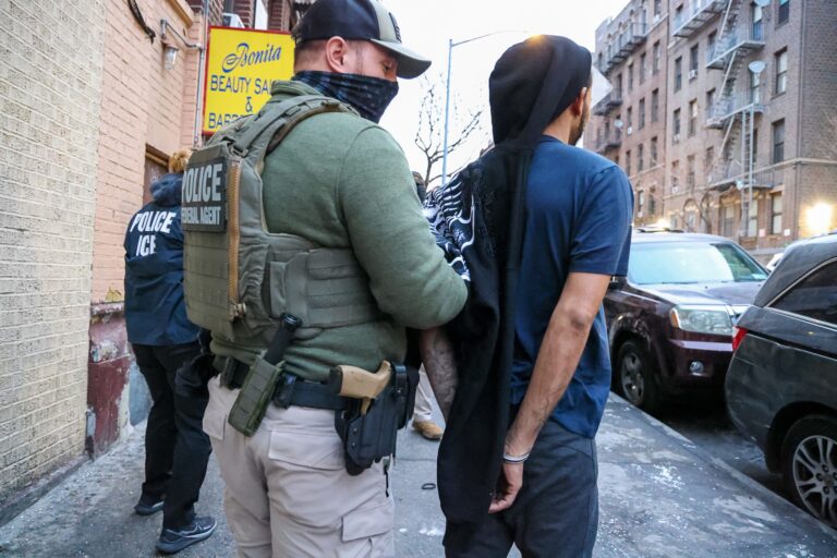 In this handout photo provided by U.S. Immigration and Customs Enforcement, the New York City Fugitive Operations Team conducted targeted enforcement operations resulting in the arrest of a Dominican national on January 28, 2025 in New York City. (Photo by U.S. Immigration and Customs Enforcement/Getty Images)