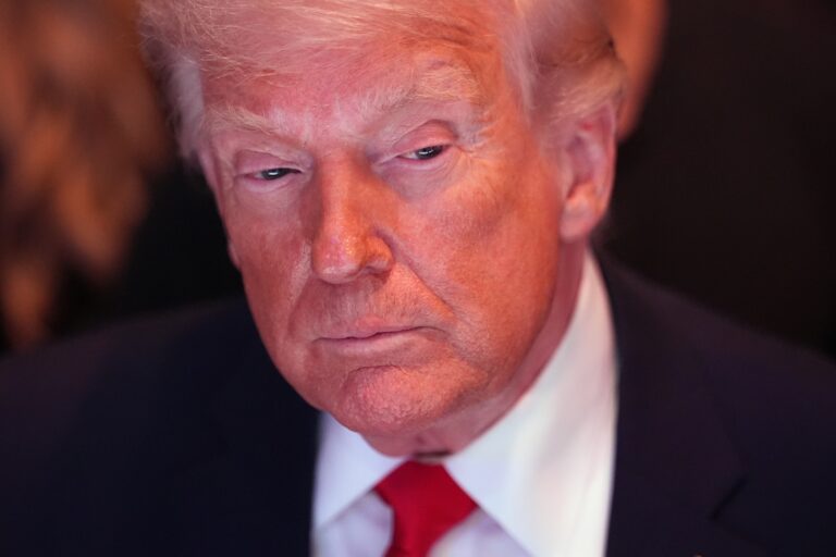 U.S. President Donald Trump attends UFC 327 at Kaseya Center on April 11, 2026 in Miami, Florida. (Photo by Julia Demaree Nikhinson - Pool/Getty Images)