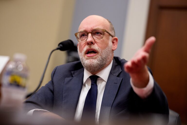 White House Office of Management and Budget Director Russell Vought testifies before the House Budget Committee at the U.S. Capitol on April 15, 2026 in Washington, DC. Vought is testifying on President Trump's FY2027 budget request. ((Photo by Andrew Harnik/Getty Images))