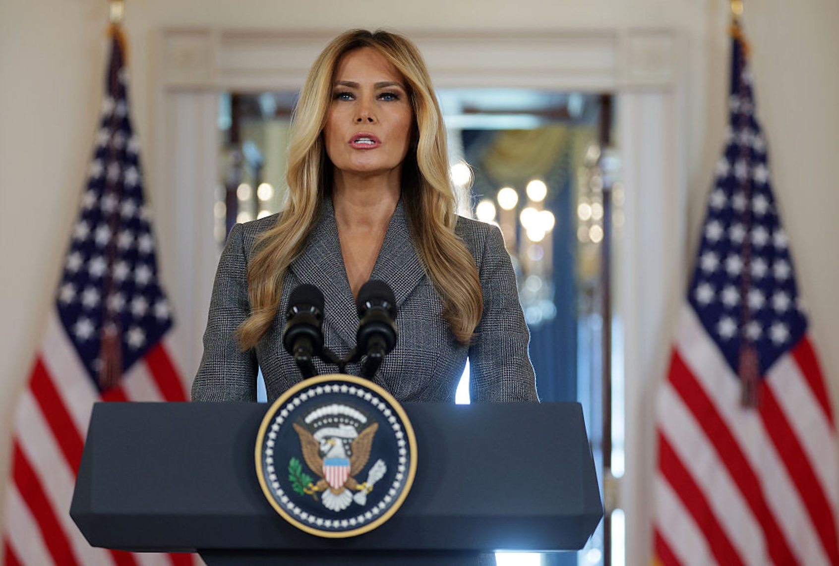 First Lady Melania Trump speaks about Jeffrey Epstein from the White House (Alex Wong/Getty Images)