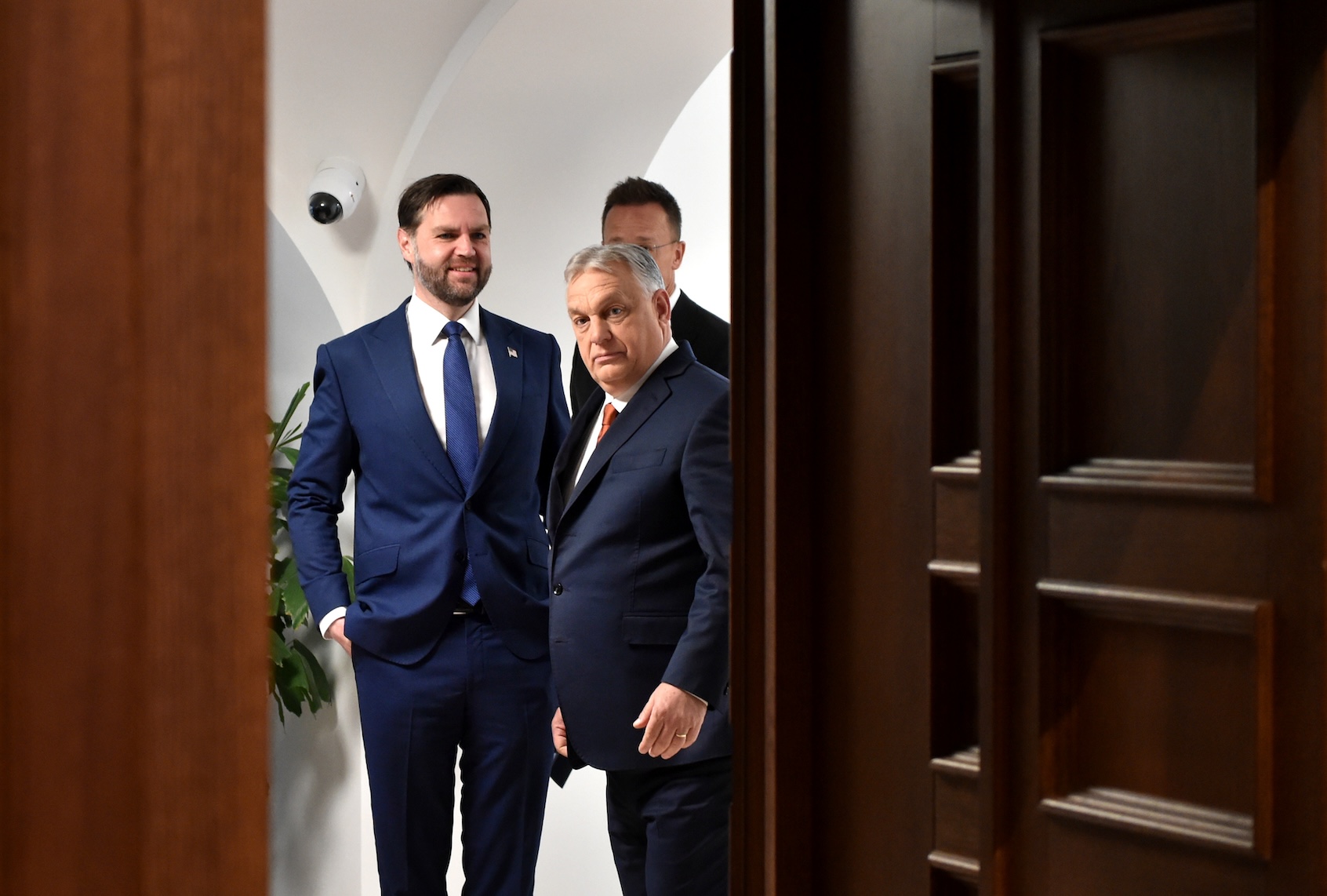 Vice President JD Vance and Hungarian Prime Minister Viktor Orban address the media during a joint press conference at the Prime Minister's Office in Budapest, Hungary, on April 7, 2026. (Photo by Balint Szentgallay/NurPhoto via Getty Images)