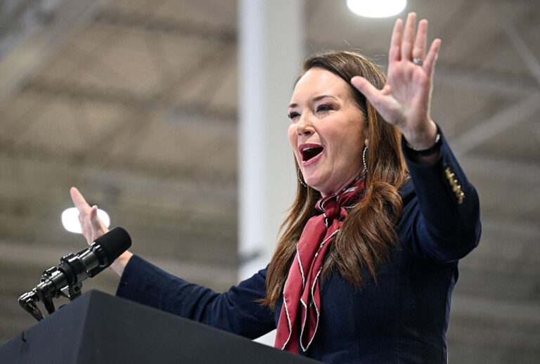 Secretary of Agriculture Brooke Rollins has been sued by a group of agency employees for proselytizing in the federal workplace (Roberto Schmidt / POOL / AFP via Getty Images)