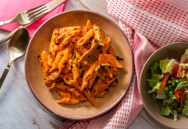 Italian penne alla vodka with cottage cheese blended into the sauce (EzumeImages / Getty Images)
