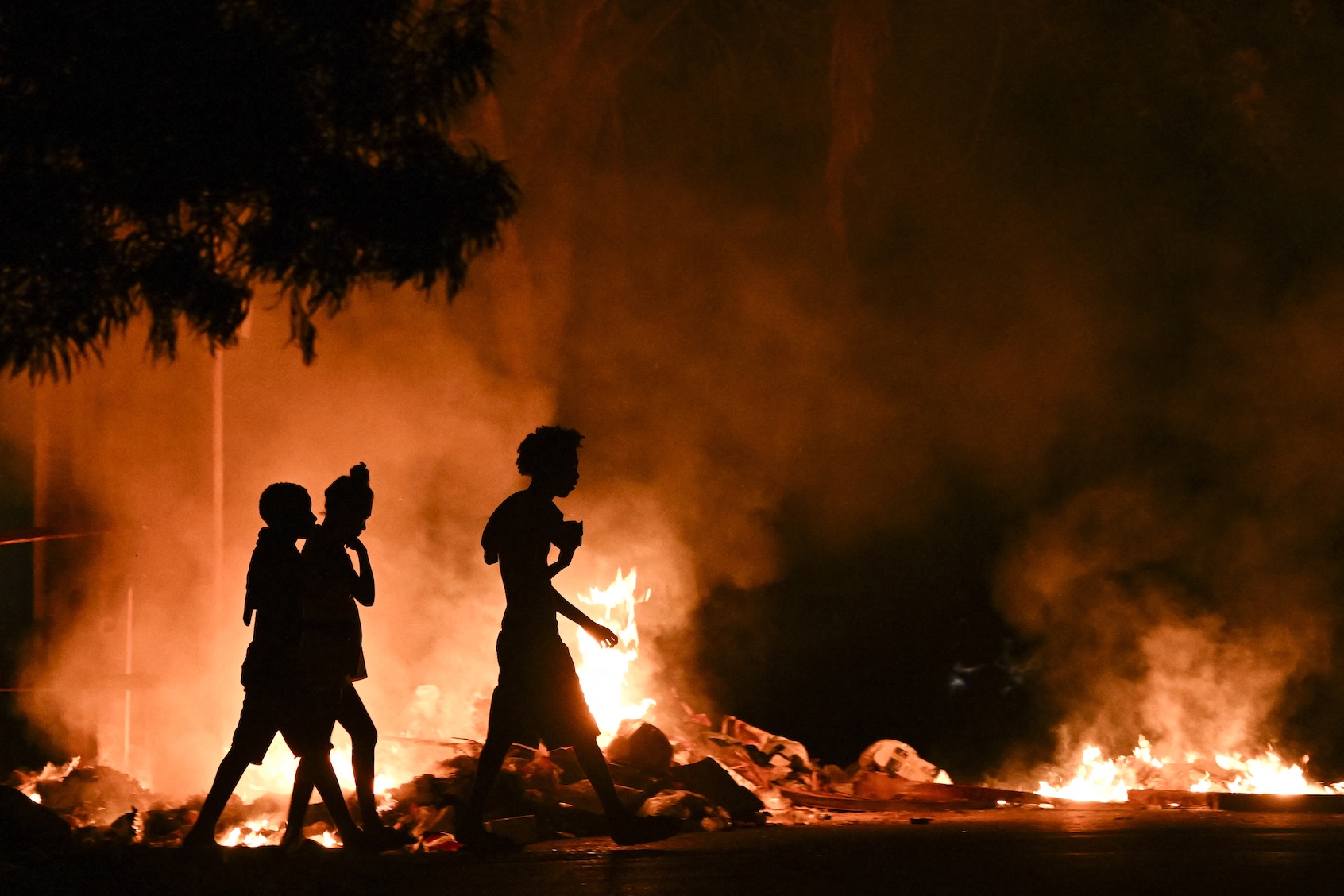 Fire set by demonstrators during a protest in the Lawton neighborhood in Havana, May 14, 2026. (Yamil Lage/AFP via Getty Images)