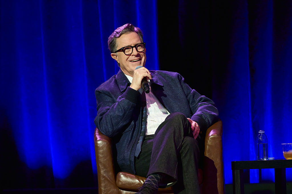 Stephen Colbert barely waited a day after his final show at the Ed Sullivan Theater to guest host a Michigan local cable channel's community access program. (Valerie Terranova / Getty Images)