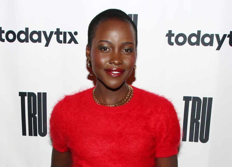 Lupita Nyong'o poses at the opening night of "Tru" at House of the Redeemer on March 19, 2026 in New York City. (Photo by Bruce Glikas/Getty Images)