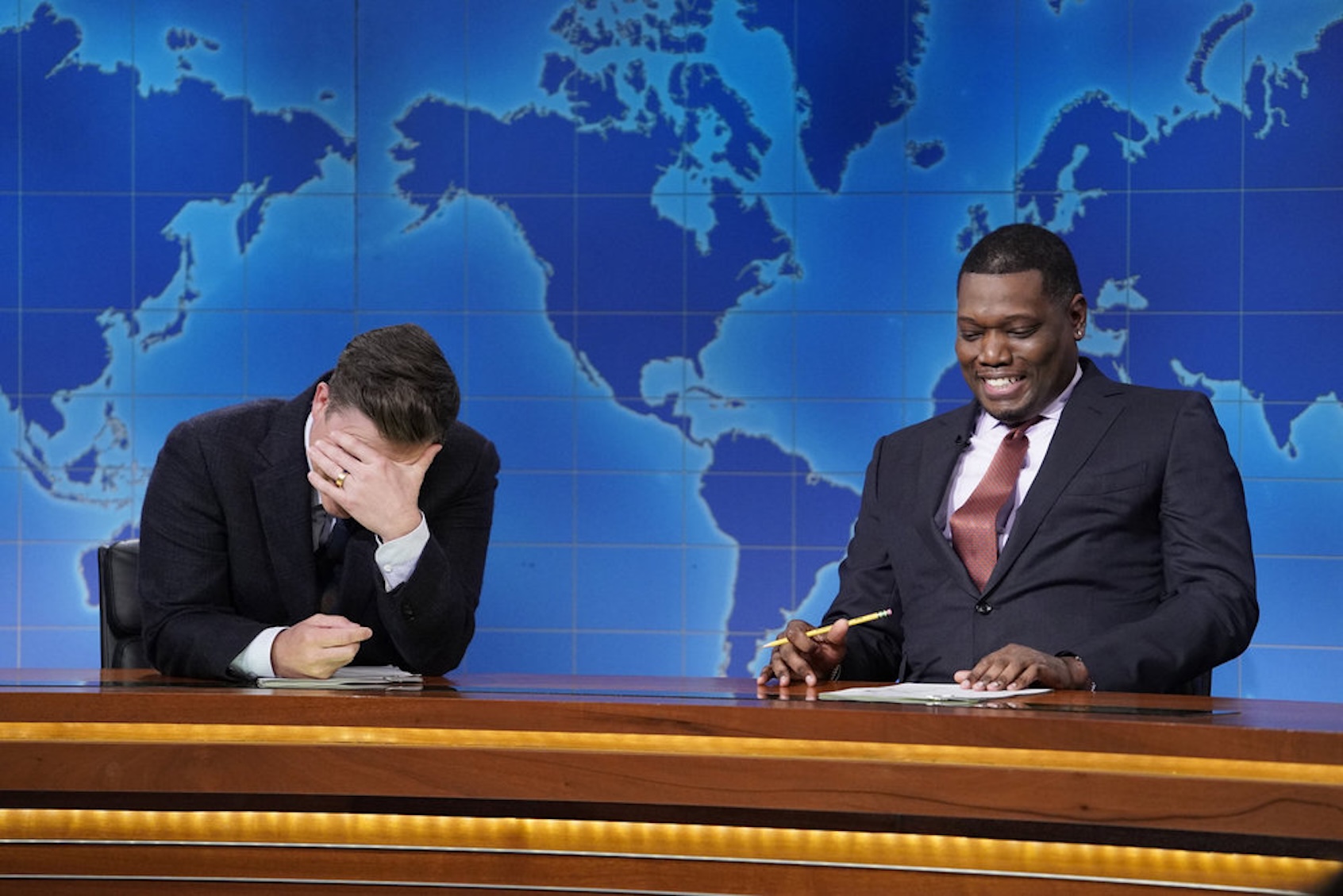 Colin Jost and Michael Che. (Photo via NBC)