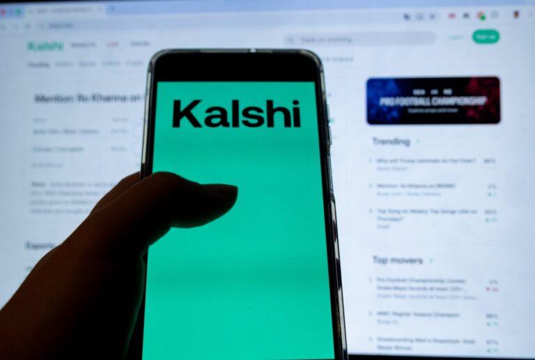 Kalshi logo. (Photo by Kristian Tuxen Ladegaard Berg/NurPhoto via Getty Images)
