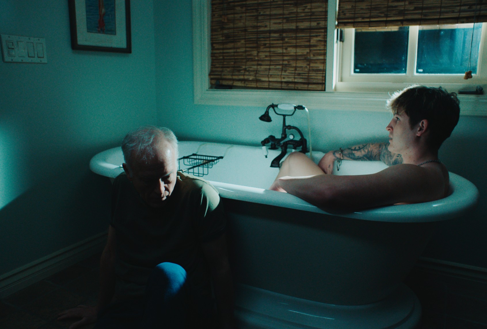 Reed Birney and Kieron Moore in "Blue Film" (Obscured Releasing)