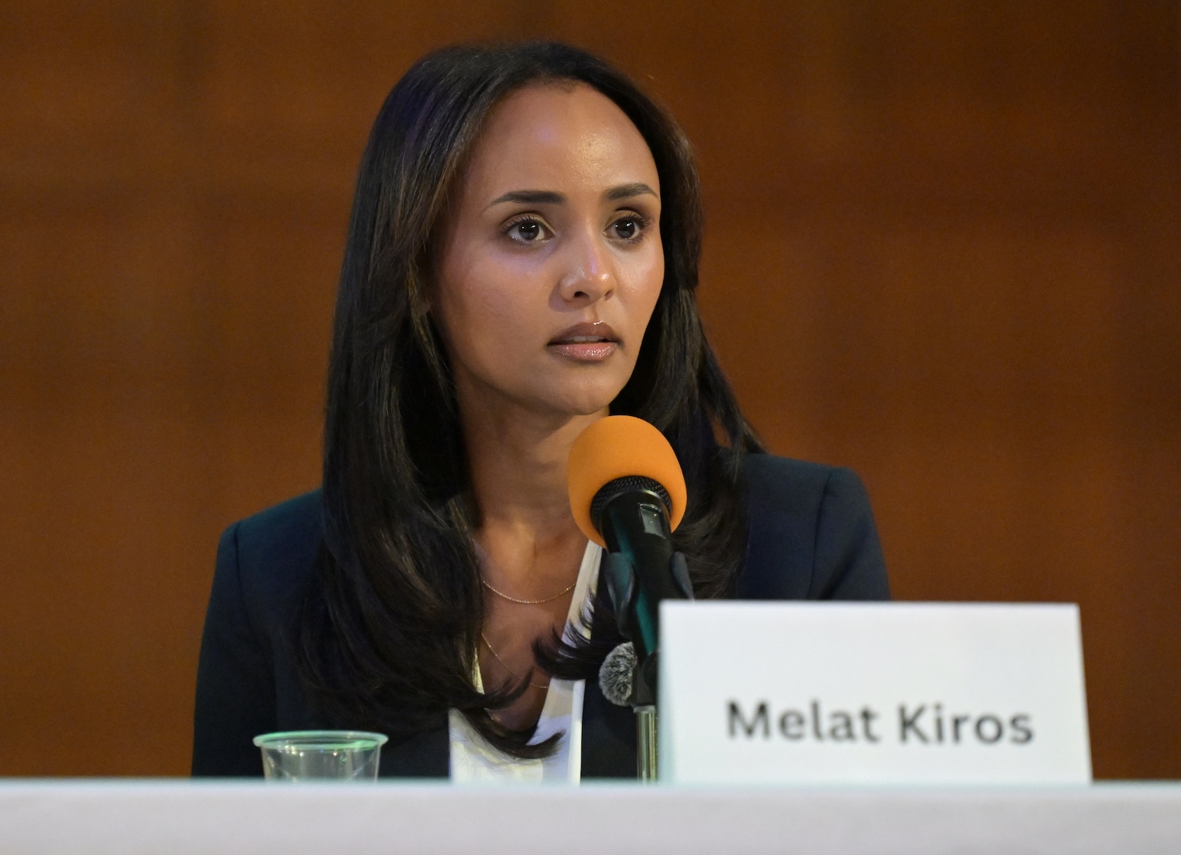 Melat Kiros participated in a League of Women Voters Congressional District 1 candidate forum at Montview Presbyterian Church on May 28, 2026, in Denver, Colorado. (Photo by RJ Sangosti/Getty Images)