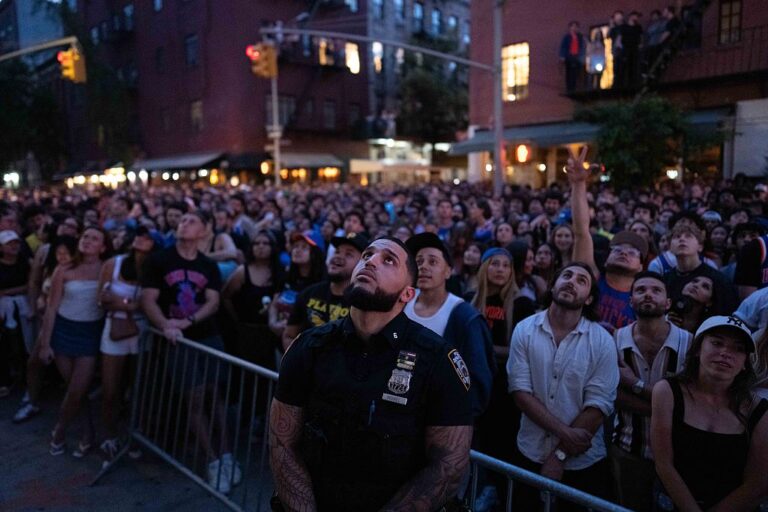 Knicks fans all over the New York metro area gathered to watch Game 5 and their team win their first championship since 1973. (Adam Gray / Getty Images)