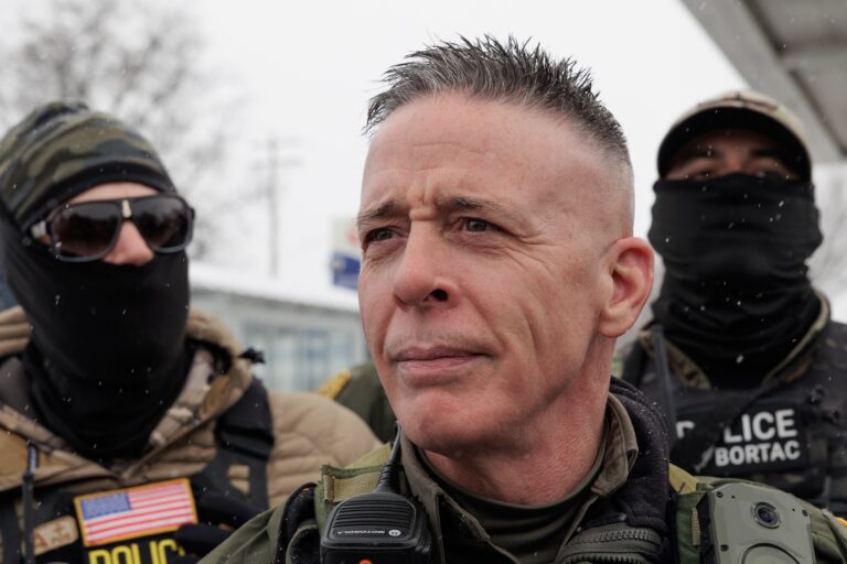 Customs and Border Patrol Commander Greg Bovino in Minneapolis, Jan. 21, 2026. (Madison Thorn/Anadolu via Getty Images)