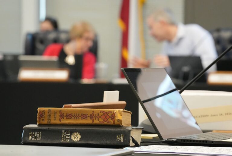 The Texas State School Board has included the Bible on a mandatory reading list for students. ((Jay Janner/The Austin American-Statesman via Getty Images)