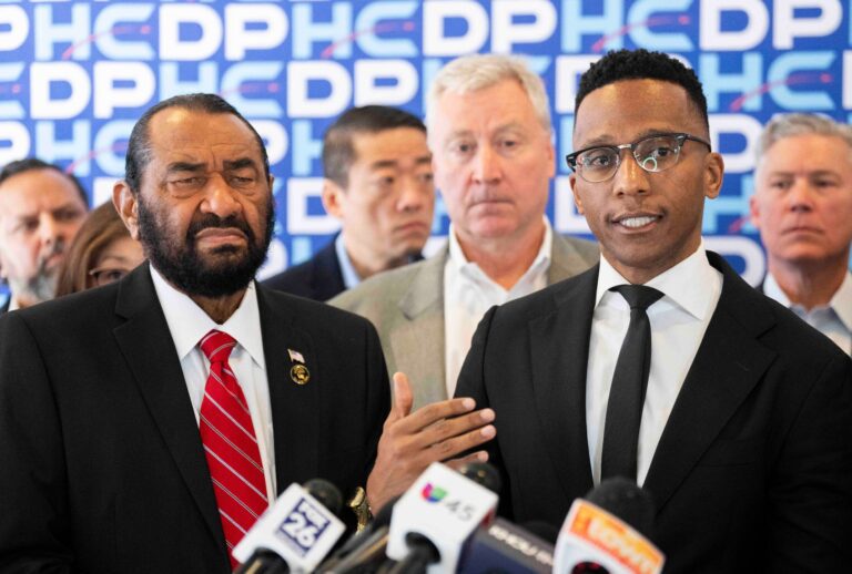 Rep. Al Green (L) and Rep. Christian Menefee (R) (Jason Fochtman/Houston Chronicle via Getty Images)
