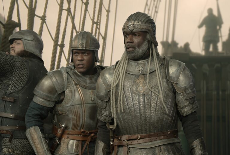 Abubakar Salim and Steve Toussaint in "House of the Dragon." (Photograph by Ollie Upton/HBO)