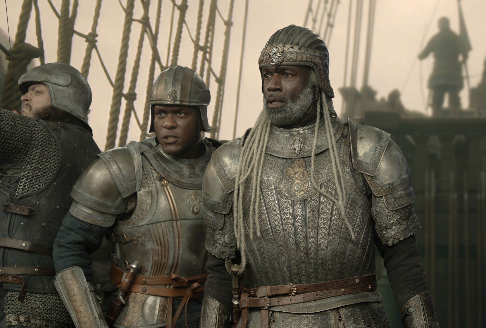 Abubakar Salim and Steve Toussaint in "House of the Dragon." (Photograph by Ollie Upton/HBO)