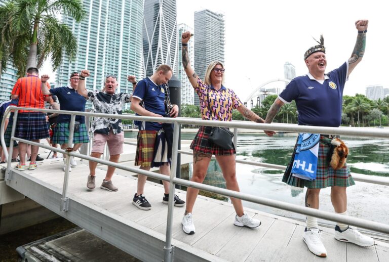 Scotland fans celebrate the FIFA World Cup match against Brazil (Craig Williamson/SNS Group via Getty Images)