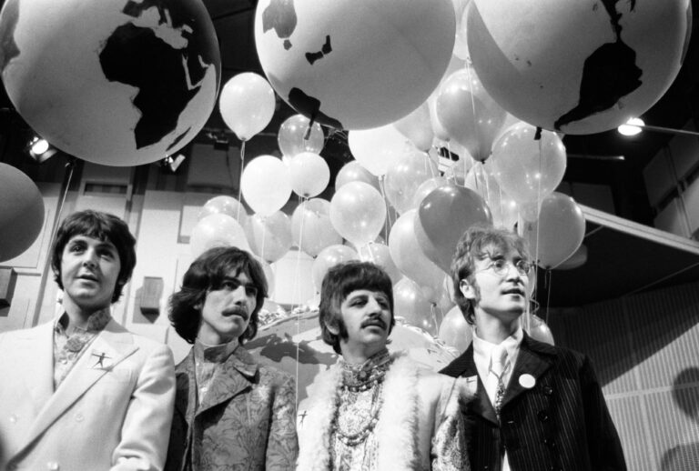 The Beatles on the television program "Our World" in 1967, where they performed "All You Need Is Love," especially written for the occasion (Chris Burnett/Daily Mirror/Mirrorpix via Getty Images)
