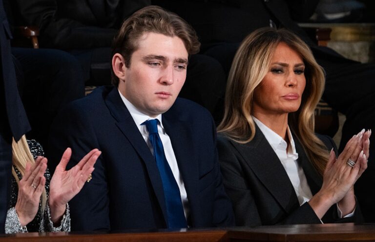 Barron Trump has defended Andrew Tate against allegations of sex trafficking (Tom Williams/CQ-Roll Call, Inc via Getty Images)