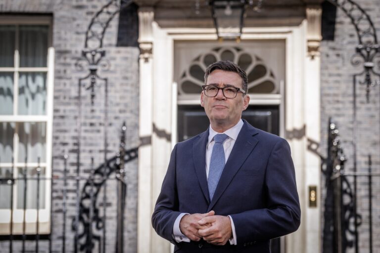Andy Burnham delivers his inaugural speech as UK prime minister, July 20, 2026. (Dan Kitwood/Getty Images)