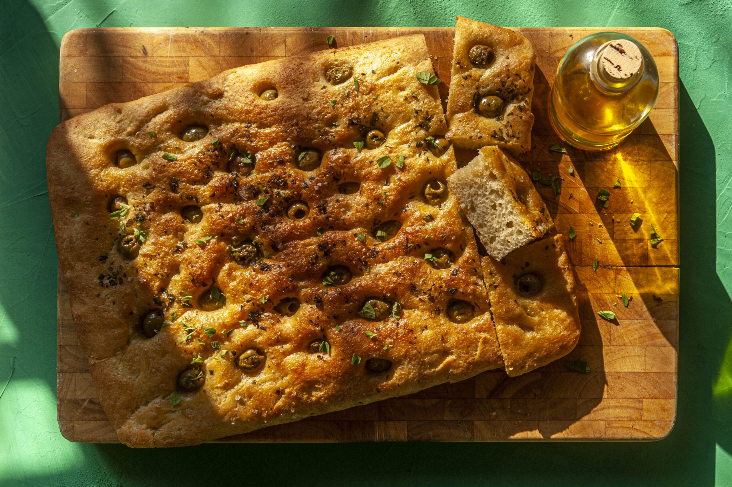 Focaccia with green olives (Ian Laker Photography / Getty Images)