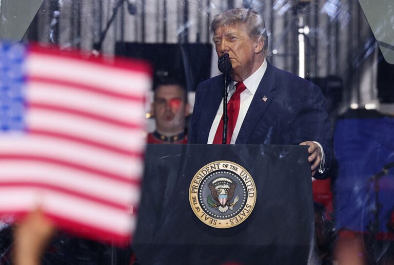 President Donald Trump speaks during the kick-off celebration for the Great American State Fair on the National Mall in Washington, D.C. (emal COUNTESS / AFP via Getty Images)