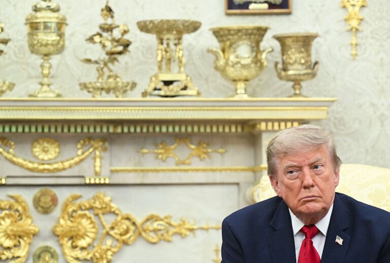 President Donald Trump looks (SAUL LOEB / AFP via Getty Images)