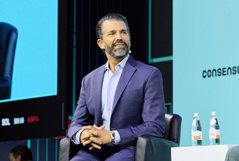 Donald Trump Jr. serves a spokesman and marketing consultant for the mail-order company GrabaGun (Romain Maurice/Getty Images)