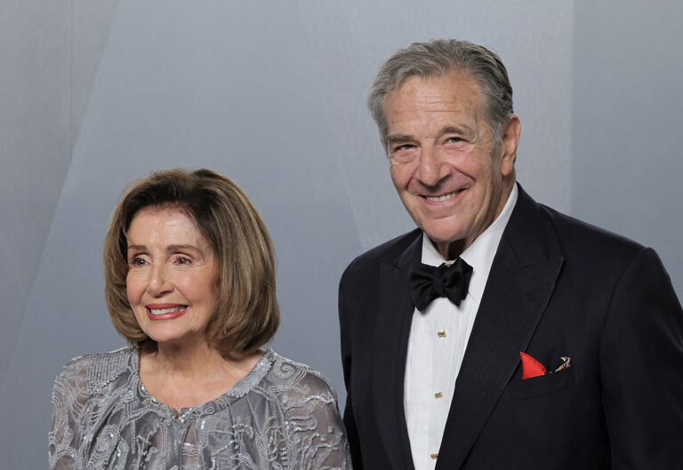 Former Speaker Nancy Pelosi and her husband Paul, seen here at a 2026 Oscars afterparty, are back in the news after he hit a parked car and drove away after not realizing what he hit. He faces possible misdemeanor charges. (Rodin Eckenroth / The Hollywood Reporter / Getty Images)