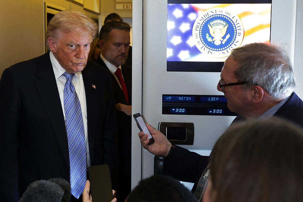 President Trump's contentious conflict with the press increased this week as the DOJ issued subpoenas to several New York Times reporters who wrote a story about the security concerns on the new Qatari-gifted Air Force One. (Alex Wong / Getty Images)