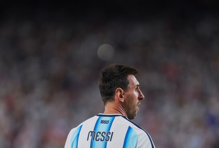 Argentina's Lionel Messi during the quarter final match between Argentina and Switzerland at the 2026 FIFA World Cup (Xu Chang/Xinhua via Getty Images)