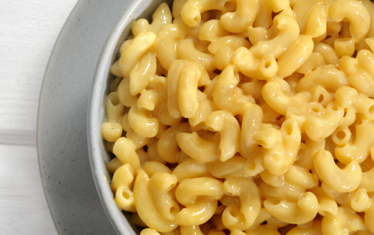 Macaroni and cheese, made with chicken stock (LauriPatterson / Getty Images )