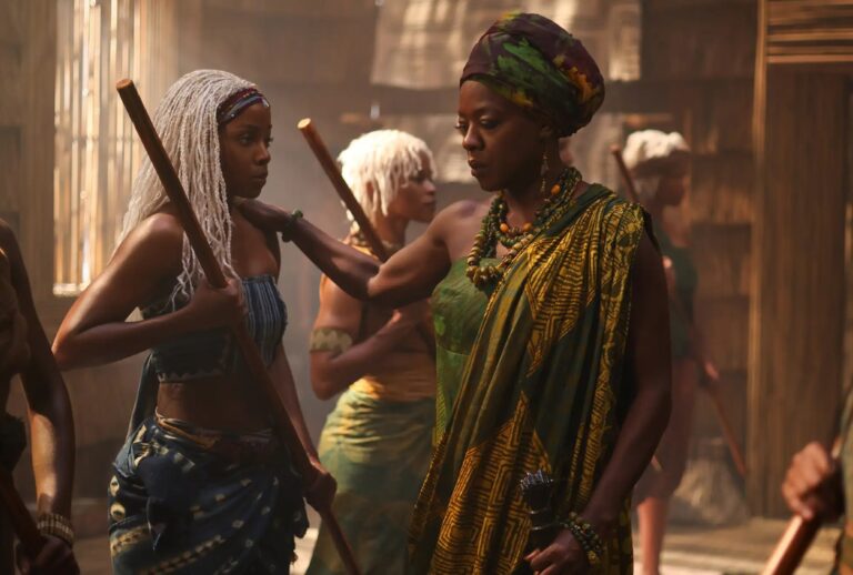 Thuso Mbedu as Zélie and Viola Davis as Mama Agba in "Children of Blood and Bone" (Lephatse Motshana/Paramount Pictures)